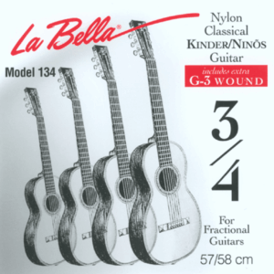 La Bella FG134 Strings for 3/4 Size Classical Fractional Guitar for Children